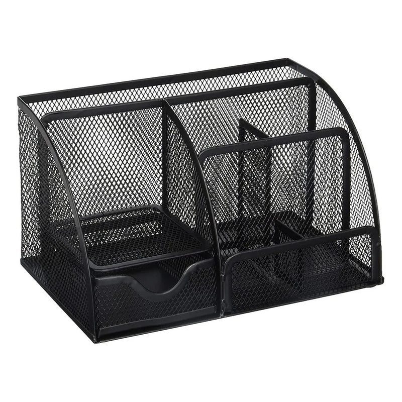 Large Capacity Metal Desktop Organizer - Pen & Document Holder