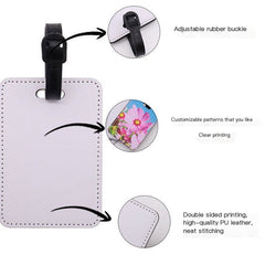 Double-Sided White PU Luggage Tag for DIY Printing