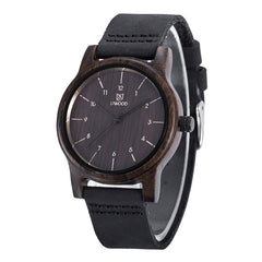 Men's Wooden Quartz Watch in Black Sandalwood