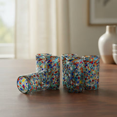 Hand-Blown Double Shot Glass | Mexican Confetti Glassware