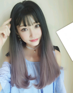 Fashionable Long Straight Wig with Air Bangs