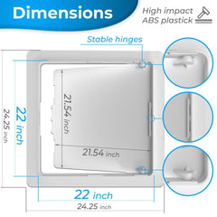 Access Panel for Drywall 22x22 inch Wall Hole Cover Access Door White Plastic