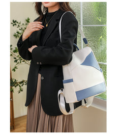 Stylish Color-Block Backpack for Travel and Daily Use