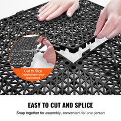 VEVOR Interlocking Tile 50PCS Black - Soft PVC Drainage Floor Tiles