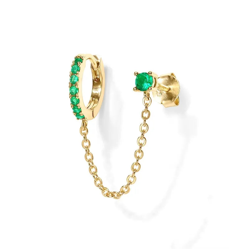 S925 Sterling Silver Single Row Studded Earring
