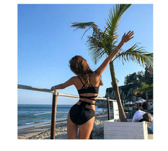 New Women's Korean Bikini Set with Cutout Design