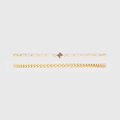 birthstone + gabi curb bracelet stack
