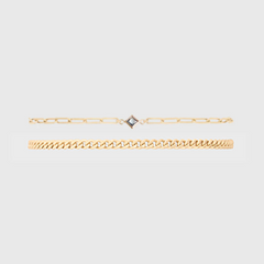 birthstone + gabi curb bracelet stack