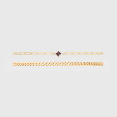 birthstone + gabi curb bracelet stack