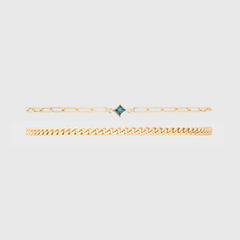 birthstone + gabi curb bracelet stack