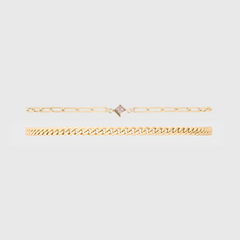 birthstone + gabi curb bracelet stack