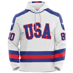 USA Hockey Miracle on Ice 1980 Authentic White Adult Hoodie