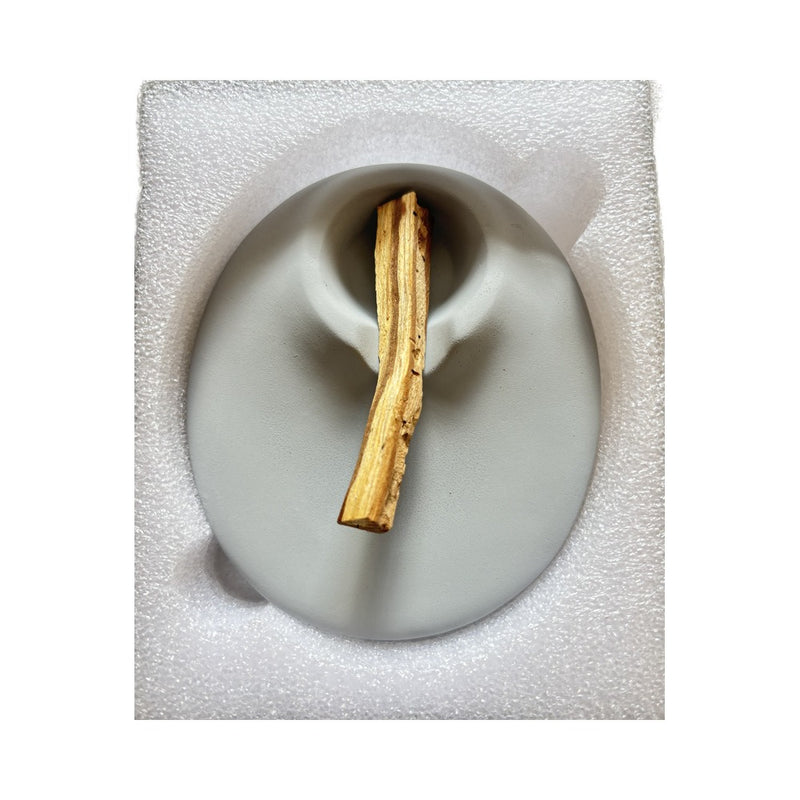 Sacred Wood Incense Burner Cement Stand