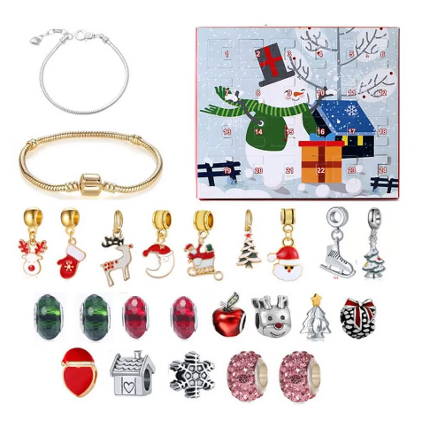 Red Calendar Gift Box Set DIY Bead Blind Box Bracelet