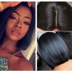 Fashionable Black Bob Wig for Women (Synthetic Fiber)