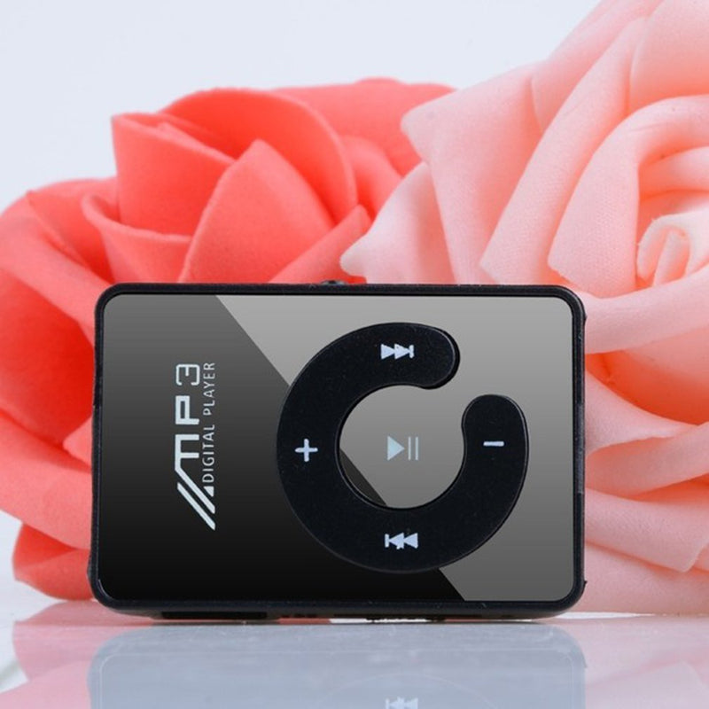 Portable Mini Mirror Clip MP3 Player for Outdoor Use