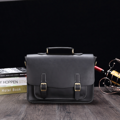 Retro Men's Horizontal Briefcase in Crazy Horse PU