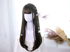 Lolita Wig 65cm Black Long Straight Hairstyle