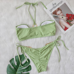 2022 New Sexy Bikini with Metal Accessories and Cutouts