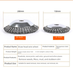 6-Inch 8-Inch Steel Wire Weeding Wheel Accessories