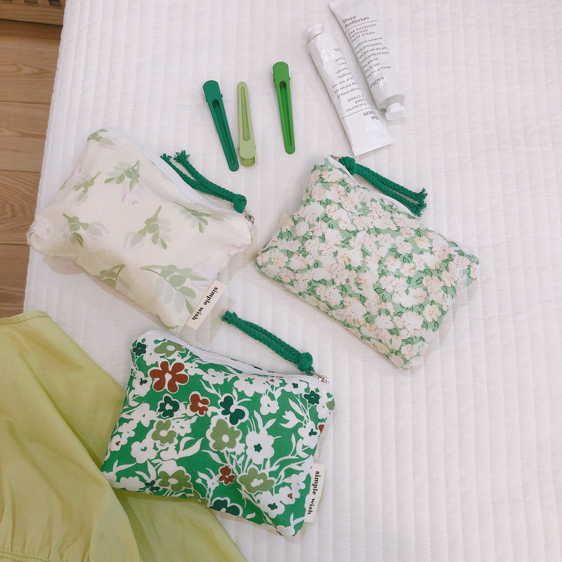 Green Line Women's Cosmetic Bag and Coin Purse Holder
