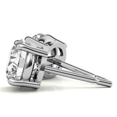 AGI Certified 6 CTW Lab Grown Diamond Stud Earrings in 14K White or Yellow Gold – G VS Round Cut