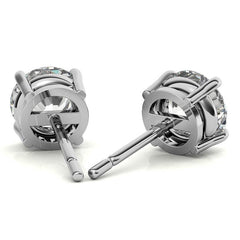 1 CTW Lab-Grown Diamond Stud Earrings - G/VS Clarity - 14k Gold Over Sterling Silver - White or Yellow Gold Option