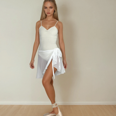 White Chiffon Ballet Wrap Skirt - Classical
