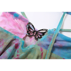 Tie-Dye Fairy Set – Butterfly Crop Top & Wrap Mini Skirt
