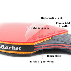 High-Quality Table Tennis Racket Set with Bag