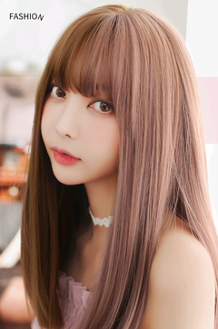 Multicolor Women's Wig with Bangs - Fashionable Style