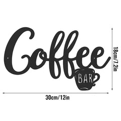 Metal Hanging Wall Sign for Coffee Bar Decor