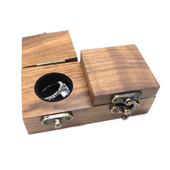 Double-Cover Walnut Box with Wooden Lock