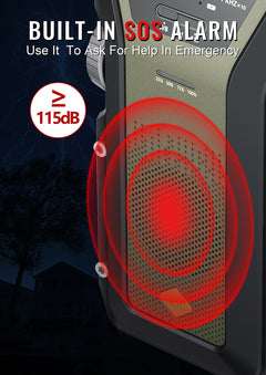 Solar Hand-Crank Radio Flashlight