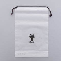 Cartoon Black Cat Drawstring Storage Bag