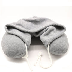 Hooded U-Shaped Neck Pillow for Comfort