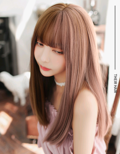 Multicolor Women's Wig with Bangs - Fashionable Style