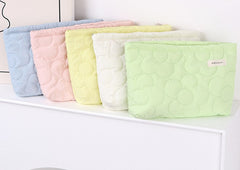 Quilted Makeup Bag with Floral Design for Travel and Daily Use