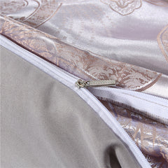 Silk Satin Jacquard 4-Piece Bedding Set with Duvet Cover