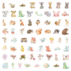 60 PCS Cute Animal Cartoon Stickers for Students