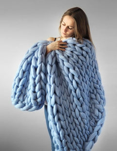 Nordic Thick Wool Hand-Woven Blanket