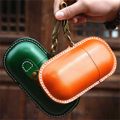 Genuine Leather Vintage Eyewear Storage Case with Hook