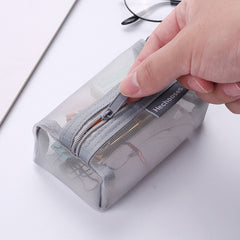 Unisex Nylon Square Mesh Makeup Case and Coin Purse