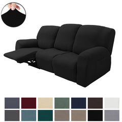 8-Piece Set of Elastic Velvet Couch Covers for 3 Cushions